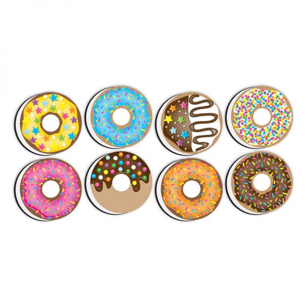 Ashley Productions® Non-Magnetic Mini Whiteboard Erasers, DonutFetti®, 8 Per Pack, 2 Packs