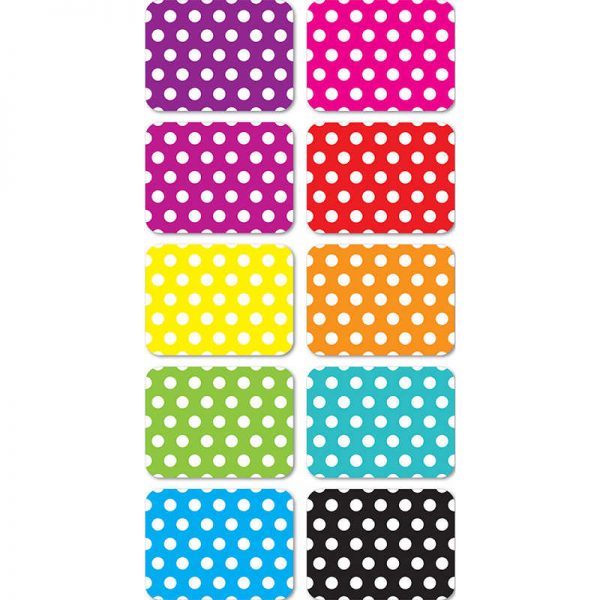 Ashley Productions® Magnetic Mini Whiteboard Erasers 2" x 1.5" x .75, Dots, Pack of 10