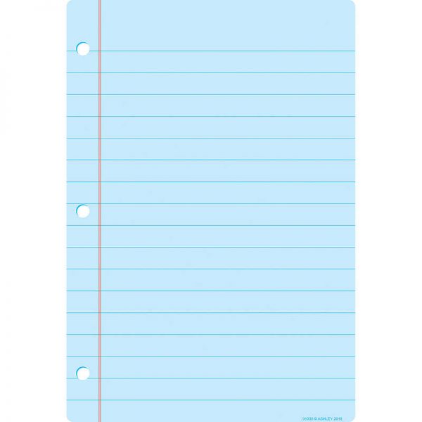 Ashley Productions® Smart Poly™ Chart, 13" x 19", Light Blue Notebook Paper