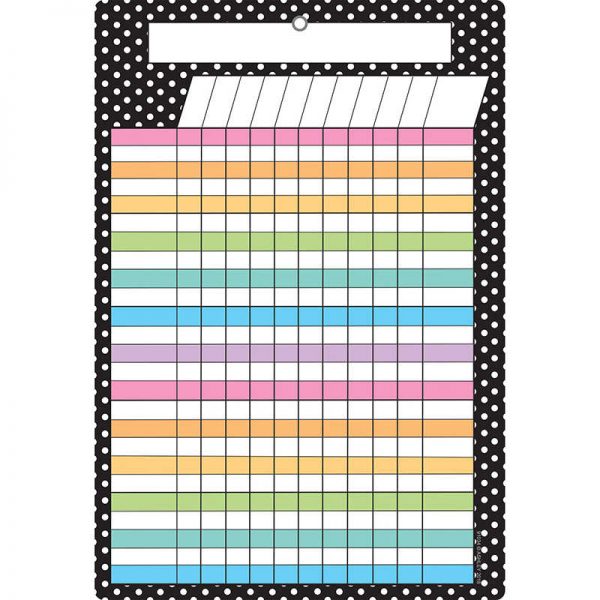 Ashley Productions® Smart Poly™ Chart, 13" x 19", B&W Polka Dots Incentive, w/Grommet