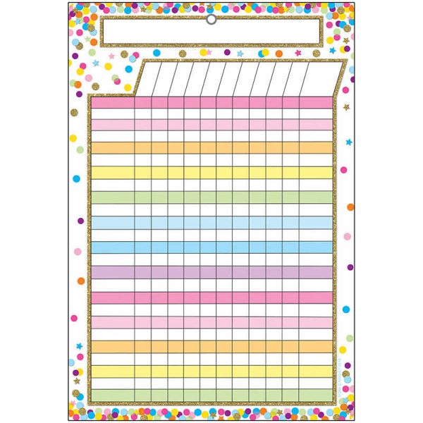 Ashley Productions® Smart Poly™ Chart, 13" x 19", Confetti Incentive, w/Grommet