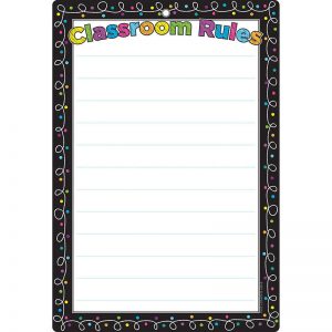 Ashley Productions® Smart Poly™ Chart, 13" x 19", Chalk Dots with Loops Classroom Rules, w/Grommet
