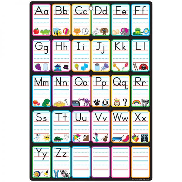 Ashley Productions® Smart Poly™ Chart, 13" x 19", ABC Pictures, w/Grommet