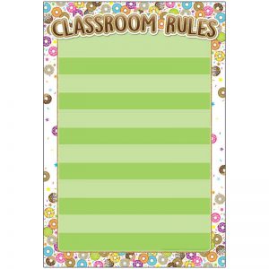 Ashley Productions® Smart Poly® Chart, DonutFetti® Classroom Rules, 13" x 19"