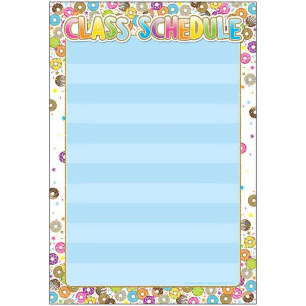 Ashley Productions® Smart Poly® Chart, DonutFetti® Class Schedule, 13" x 19"