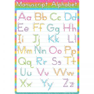 Ashley Productions® Smart Poly® Chart Manuscript Alphabet, 13" x 19"