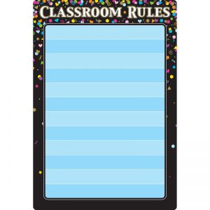 Ashley Productions® Smart Poly® Chart Black Confetti Classroom Rules, 13" x 19"