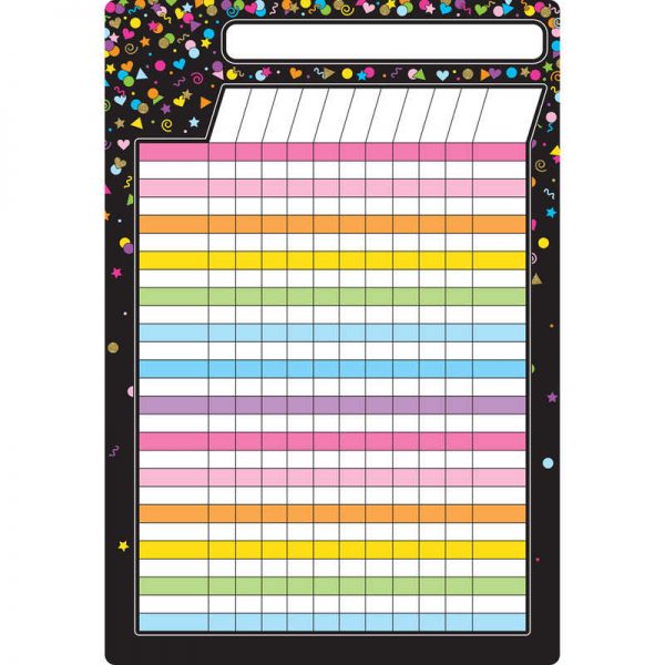 Ashley Productions® Smart Poly® Chart Black Confetti Incentive Chart, 13" x 19"