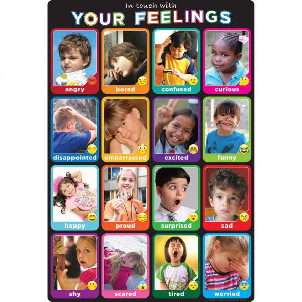Ashley Productions® Smart Poly® Chart Emotions Photographs, 13" x 19"