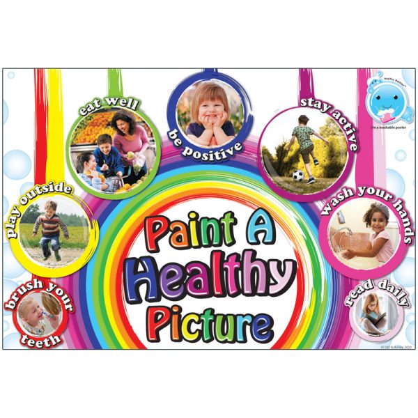 Ashley Productions Healthy Bubbles™ Smart Poly™ Chart, Paint A Healthy Picture, 13" x 19"