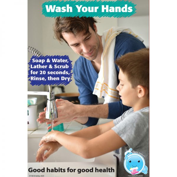 Ashley Productions Healthy Bubbles™ Smart Poly™ Chart, Good Habits for Good Health, 13" x 19"
