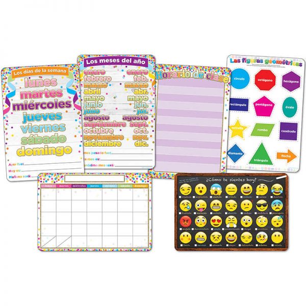 Ashley Productions® Smart Poly™ Spanish Classroom Charts, 13" x 19", Set of 6