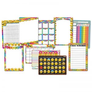 Ashley Productions® Smart Poly™ Emoji Classroom Charts, 13" x 19", Set of 10