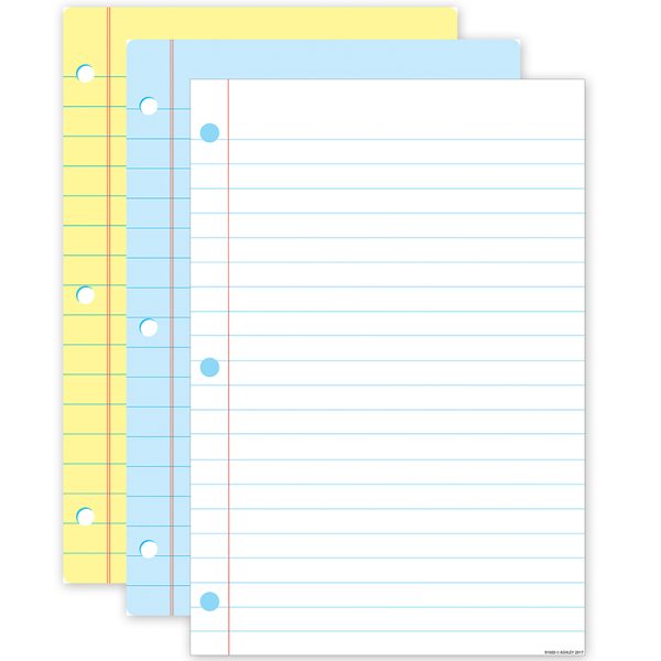 Ashley Productions® Smart Poly® Notetbook Sheets, 13" x 19", 3-Pack: White, Yellow, Blue