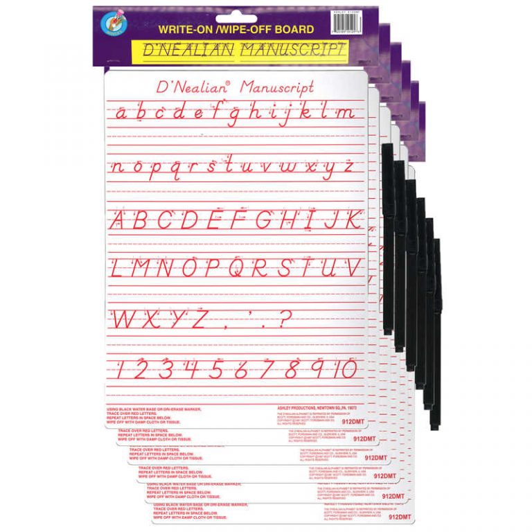 TeachersParadise - Ashley Productions® D'Nealian Manuscript Write-On ...