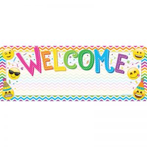 Ashley Productions® Smart Poly™ Welcome Banner, 9" x 24", Emoji