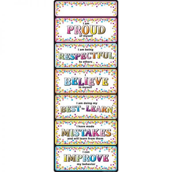 Ashley Productions® Smart Poly™ Clip Chart w/Grommet, 9" x 24", Confetti Positive Behavior