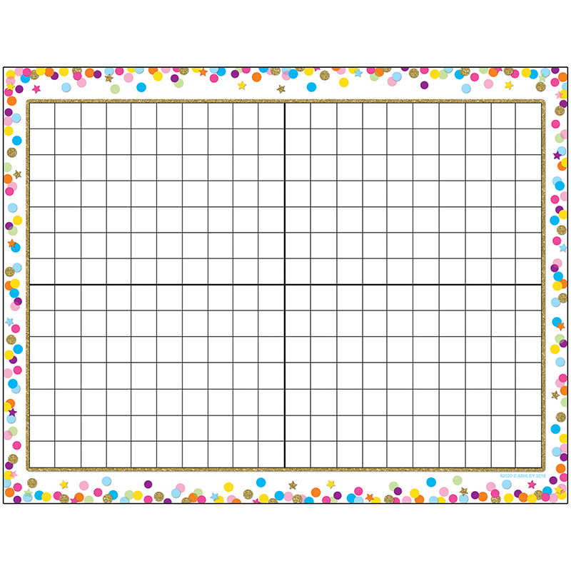 Ashley Productions® Smart Poly™ Confetti 14x20 Grid Chart, Dry-Erase Surface, 17" x 22"