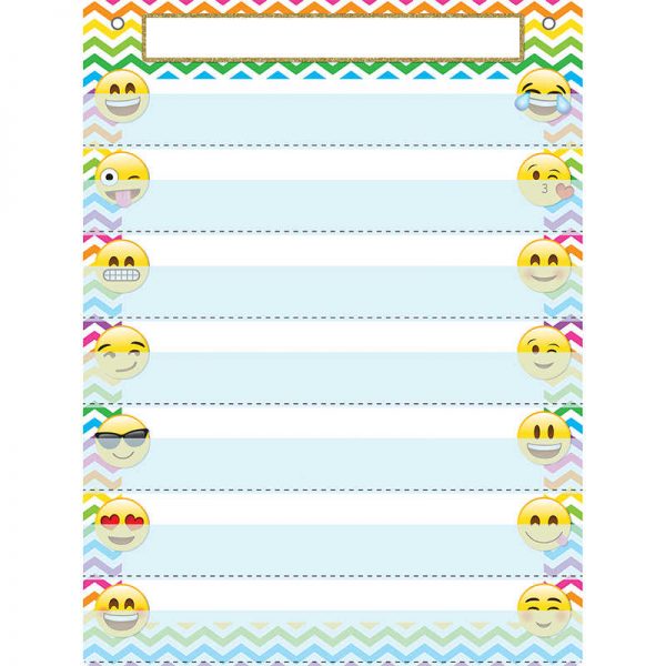 Ashley Productions® Smart Poly™ Pocket Chart, 18" x 24", 7 Pockets & 2 Grommets, Emoji