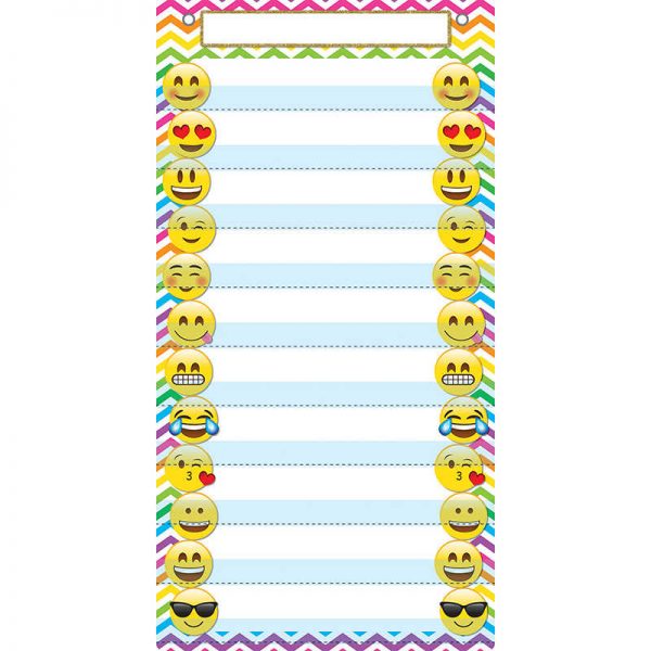 Ashley Productions® Smart Poly™ Pocket Chart, 13" x 25", 10 Pockets & 2 Grommets, Emoji