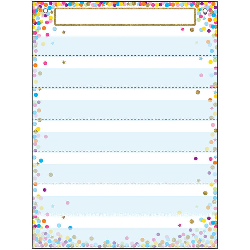 Ashley Productions® Smart Poly™ Pocket Chart, 18" x 24", 7 Pockets & 2 Grommets, Confetti