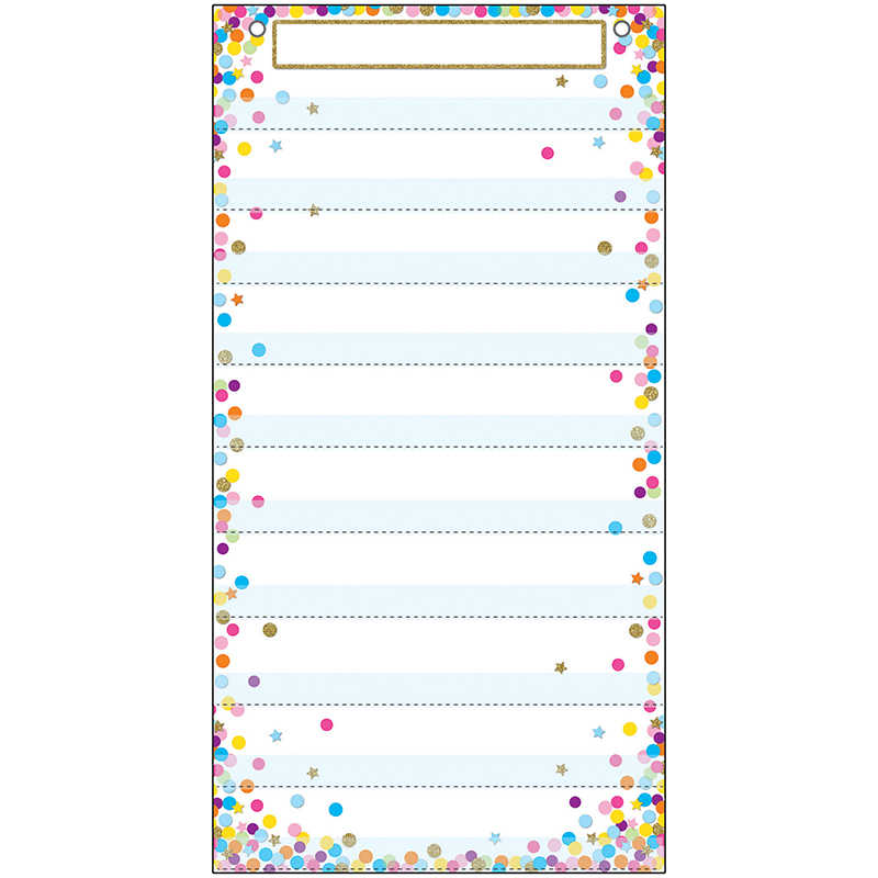 Ashley Productions® Smart Poly™ Pocket Chart, 13" x 25", 10 Pockets & 2 Grommets, Confetti