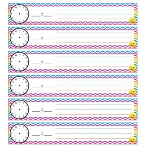 Ashley Productions® Pocket Chart Inserts, Scheduling/Sentence Strip Cards, 2" x 12", Emoji, 12 Per Pack, 6 Packs