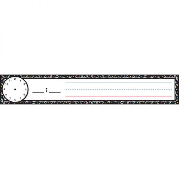 Ashley Productions® Pocket Chart Inserts, Scheduling/Sentence Strip Cards, 2" x 12", Chalk Loops, Pack of 12