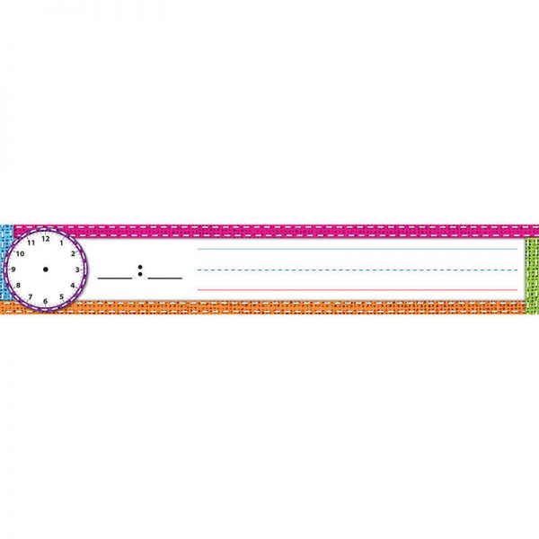 Ashley Productions® Pocket Chart Inserts, Scheduling/Sentence Strip Cards, 2" x 12", Burlap Stitched, Pack of 12