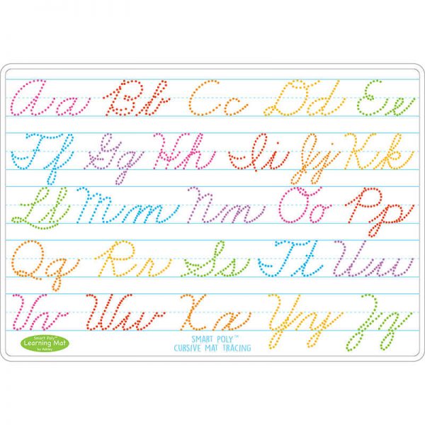 Ashley Productions® Smart Poly™ Learning Mat, 12" x 17", Double-Sided, Cursive Tracing