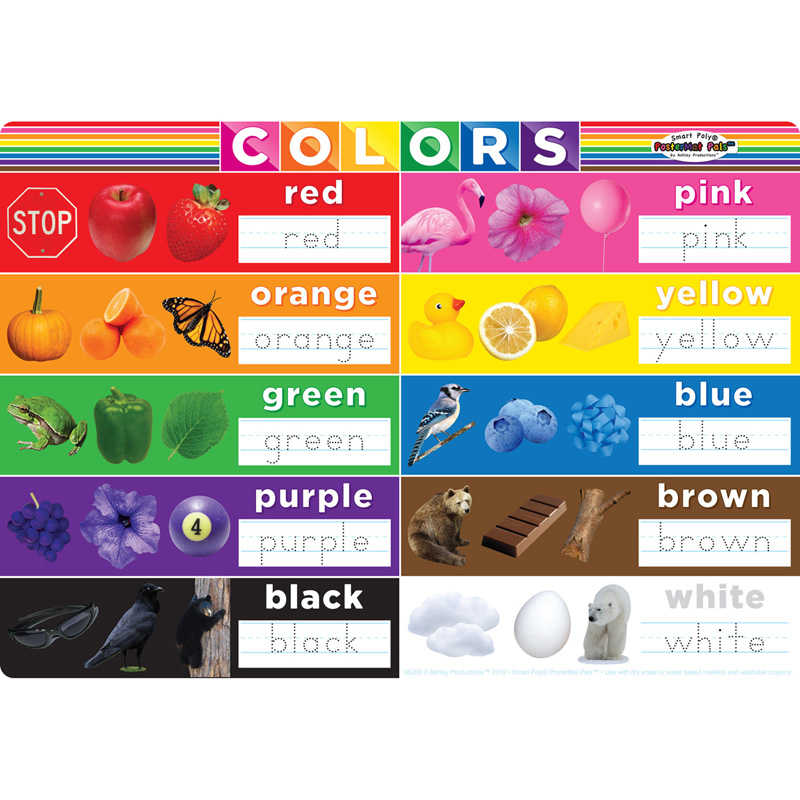 Ashley Productions® Smart Poly® Single Sided PosterMat Pals®, Colors, 12" x 17.25"