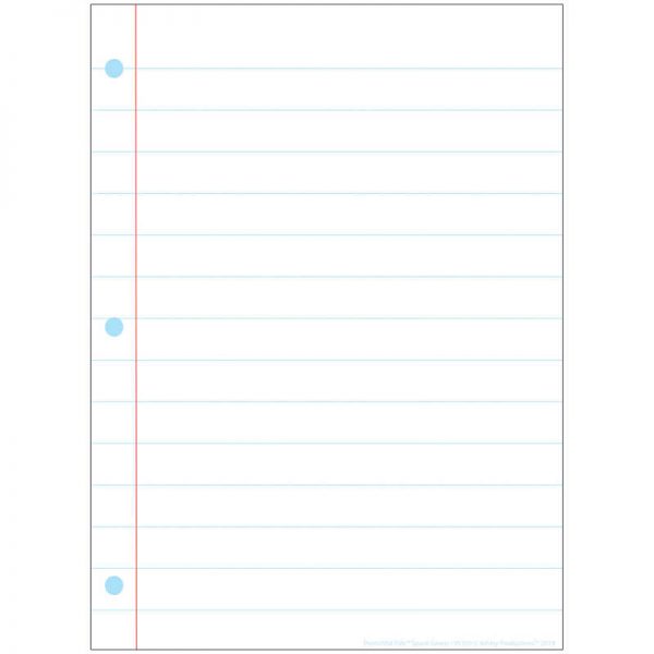 Ashley Productions® Smart Poly® Single Sided PosterMat Pals® Space Savers, White Notebook Paper, 13" x 9.5"