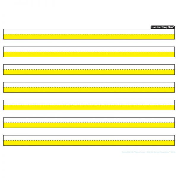 Ashley Productions® Smart Poly® Single Sided PosterMat Pals® Space Savers, 3/4" Handwriting Highlighted Yellow, 13" x 9.5"
