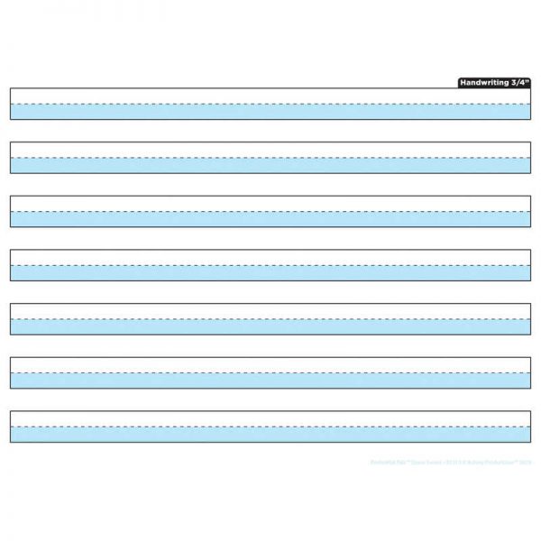 Ashley Productions® Smart Poly® Single Sided PosterMat Pals® Space Savers, 3/4" Handwriting Highlighted Blue, 13" x 9.5"