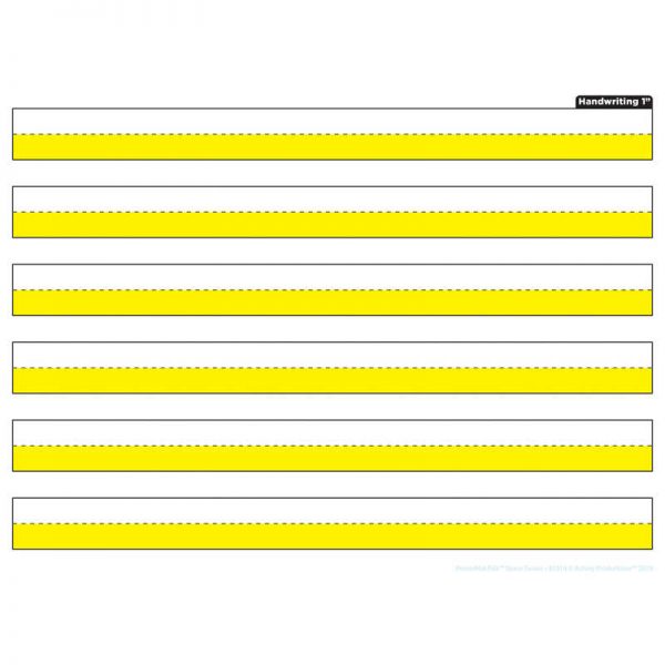 Ashley Productions® Smart Poly® Single Sided PosterMat Pals® Space Savers, 1" Handwriting Highlighted Yellow, 13" x 9.5"