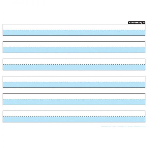 Ashley Productions® Smart Poly® Single Sided PosterMat Pals® Space Savers, 1" Handwriting Highlighted Blue, 13" x 9.5"