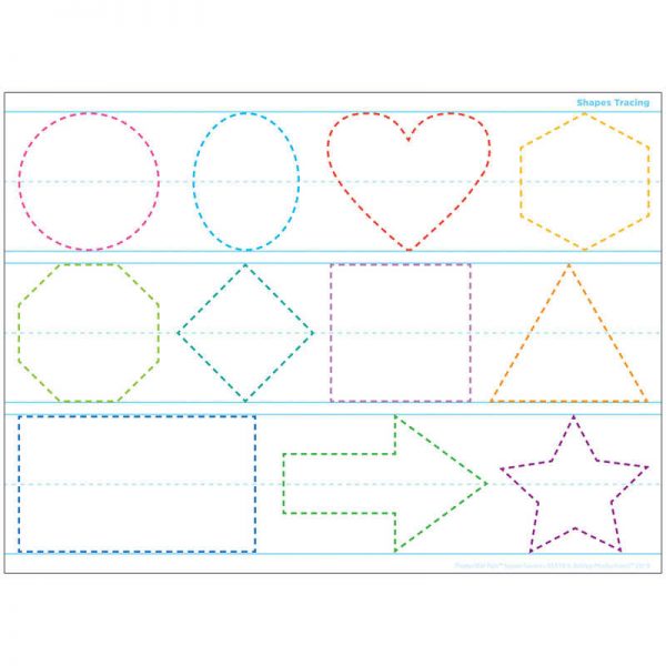 Ashley Productions® Smart Poly® Single Sided PosterMat Pals® Space Savers, Shapes Tracing, 13" x 9.5"