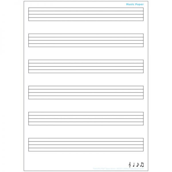 Ashley Productions® Smart Poly® Single Sided PosterMat Pals® Space Savers, Music Staves, 13" x 9.5"