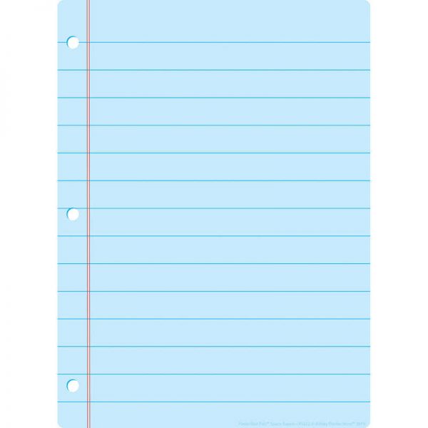 Ashley Productions® Smart Poly® Single Sided PosterMat Pals® Space Savers, Blue Notebook Paper, 13" x 9.5"