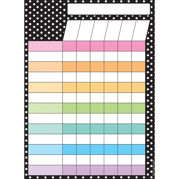 Ashley Productions® Smart Poly® PosterMat Pals™ Space Savers, 13" x 9-1/2", BW Dots Incentive Chart