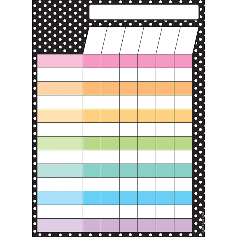 Ashley Productions® Smart Poly® PosterMat Pals™ Space Savers, 13″ x 9-1/2″, BW Dots Incentive Chart