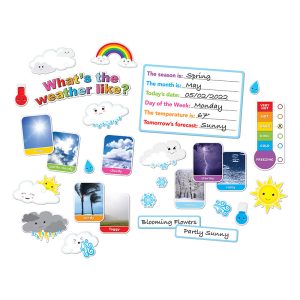 Ashley Productions® Smart Poly® Mini Bulletin Board Set, Weather, 30 Piece Set