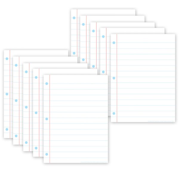 Ashley Productions® Smart Poly® PosterMat Pals™ Space Savers, 13" x 9-1/2", White Notebook Paper, Pack of 10