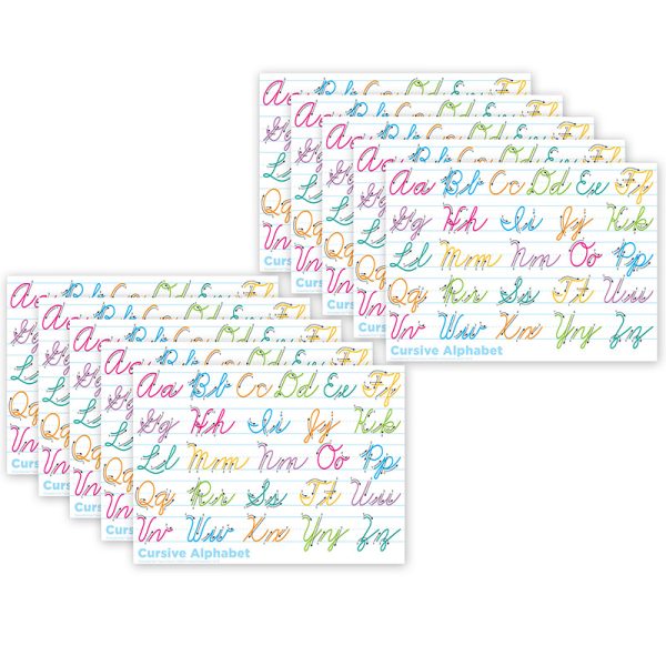 Ashley Productions® Smart Poly® PosterMat Pals™ Space Savers, 13" x 9-1/2", Traditional Cursive, Pack of 10