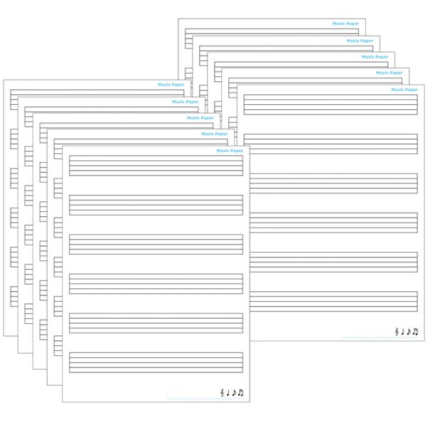 Ashley Productions® Smart Poly® PosterMat Pals™ Space Savers, 13" x 9-1/2", Music Staves, Pack of 10