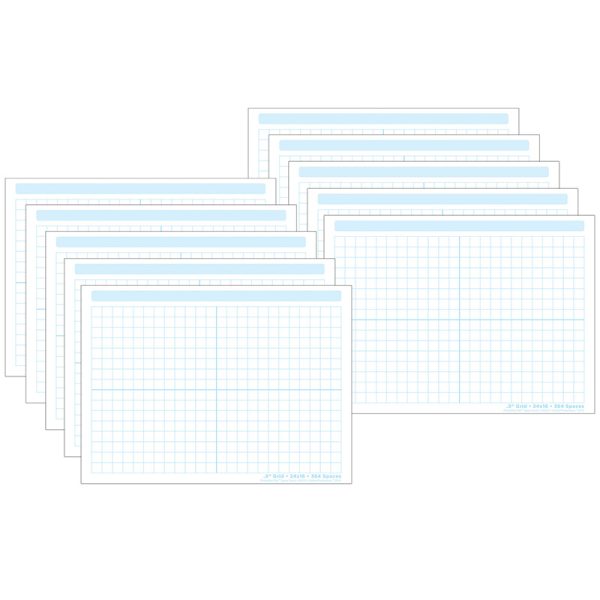 Ashley Productions® Smart Poly® PosterMat Pals™ Space Savers, 13" x 9-1/2", 1/2" grid Blocks 468 Blocks, Pack of 10