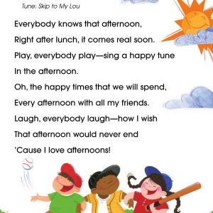 Afternoon song to the tune of Skip to My Lou  – Calendar Time Sing-Along Flip Chart & CD – SC-0439694957-969495 by Scholastic