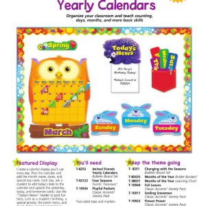 Animal Friends Yearly Calendars Mini Bulletin Boards by TREND enterprises T-8252
