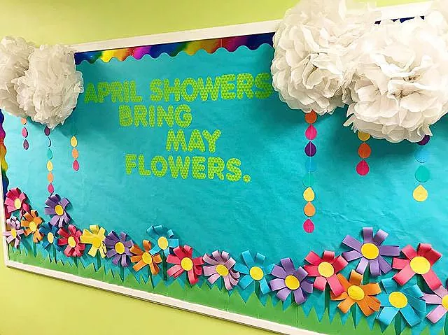 april showers bring may flowers bulletin board ideas