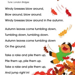 Autumn song to the tune of London Bridges – Calendar Time Sing-Along Flip Chart & CD – SC-0439694957-969495 by Scholastic